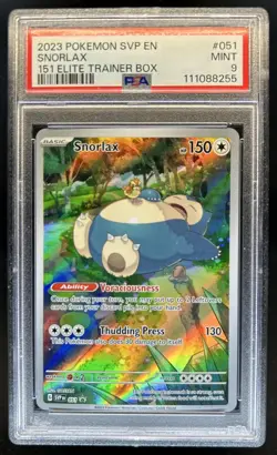 2023-25 Pokemon SV Black Star Promos - SVP EN Snorlax #051 PSA 9 - Image 1