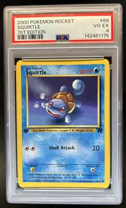 2000 Pokemon Team Rocket First Edition Squirtle #68/82 PSA 4 - Image 1
