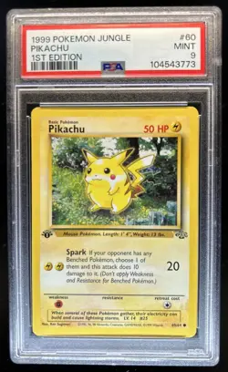 1999 Pokemon Jungle 1st Edition Pikachu #60/64 PSA 9 - Image 1