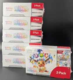 Lot (6) Costco Pokemon Prismatic Evolutions 2-Pack ETB & Booster Bundle Sealed - Image 1