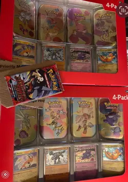 X2 Scarlet& Violet 151 Mini Tins 4 Pack SAMS CLUB SEALED Pokemon 1 destined pack - Image 1