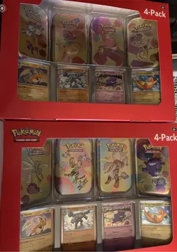 X2 Scarlet& Violet 151 Mini Tins 4 Pack SAMS CLUB SEALED Pokemon 1 destined pack - Image 4