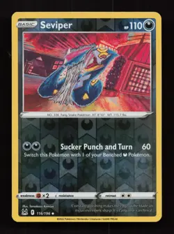 Seviper 116/196 Uncommon Lost Origin Pokemon Reverse Holo Near Mint - Image 1