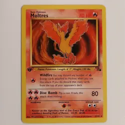 Pokemon Moltres 27/62 Fossil Rare 1st Edition Basic Regular 1999 English - Image 1