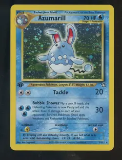 2000 Pokemon TCG Neo Genesis 1st Edition #2 Azumarill Holo Rare - Image 1