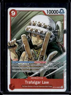 2026 One Piece Azure Sea's Seven Trafalgar Law Super Rare #OP14-009 - Image 1