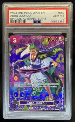 2024 One Piece Zoro-Juurou Special Alt Art #OP05-067 PSA 10 - Image 1