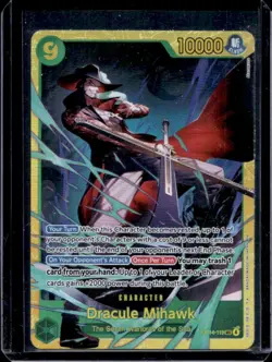 2026 One Piece Azure Sea's Seven Dracule Mihawk Secret Rare Manga Art #OP14-119 - Image 1