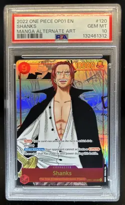 2022 One Piece Romance Dawn Shanks Manga Art SSP #OP01-120 PSA 10 GEM MINT - Image 1