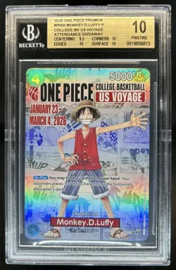2026 One Piece Monkey D. Luffy College BK US Voyage Promo #P-055 BGS 10 Pristine - Image 1