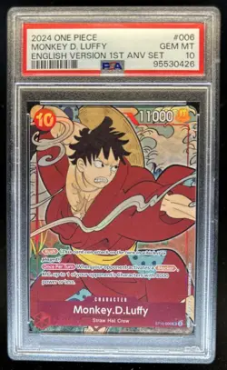 2024 One Piece Monkey D Luffy English 1st Anniversary Set #ST10-006 PSA 10 - Image 1