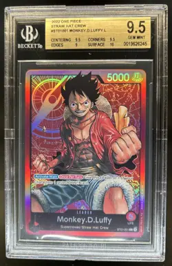 2022 One Piece Starter Deck Straw Hat Crew Monkey D Luffy #1 BGS 9.5 GEM MINT - Image 1
