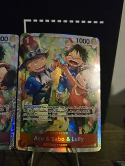 One Piece Ace & Sabo & Luffy OP13-007 Carrying On His Will Foil x2 - Image 2