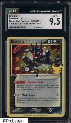 2021 Pokemon Black Star Promos #SWSH144 Celebrations ETB Greninja CGC 9.5 - Image 1