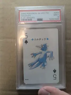 2000 Pokemon Silver Playing Card #055 Golduck 5 Of Spades PSA 9 MINT - Image 1