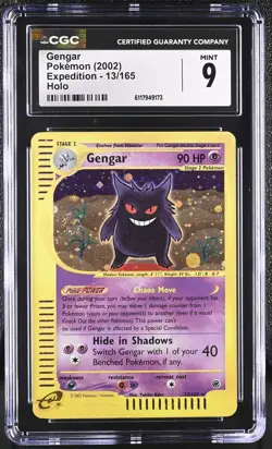 CGC 9 MINT Gengar 2002 Expedition 13/165 Holo SWIRL Pokemon Card - Image 1