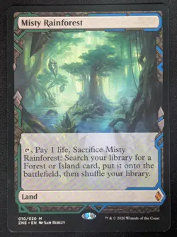 MTG Misty Rainforest- DAMAGED -Zendikar Rising Expeditions Magic Card #010 - Image 1