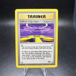 SAFFRON CITY GYM - Gym Challenge 122/132 - Uncommon - Trainer Pokemon Card NM -j - Image 1