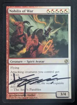 MTG Nobilis of War- Signed -Duel Decks: Heroes vs. Monsters Magic Card #015 - Image 1