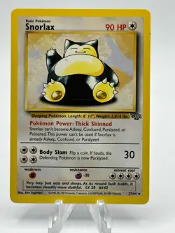 Snorlax 27/64 Jungle Set Non-Holo Rare Pokemon TCG Card LP - Image 1