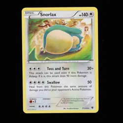 Pokemon TCG Snorlax 77/124 XY Fates Collide Rare Non Holo Card 2016 NM - Image 1