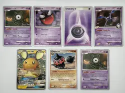 Pokemon Lot of 7 World Championship Cards 2009 2019 Gastly / Dedenne GX / Unown - Image 1