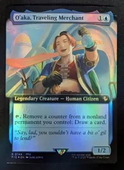 MTG FOIL O'aka, Traveling Merchant- DAMAGED -FINAL FANTASY Commander Magic Card - Image 1