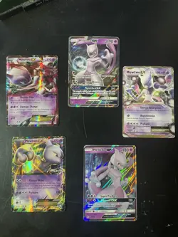 Pokemon Mewtwo EX GX Holo Lot 5 Cards English - Image 1
