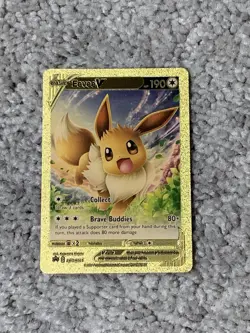 Eevee V HP190 Collect Blackstar Promo Gold Foil Fan Art Display Card NM! - Image 1