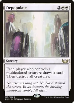 MTG - DEPOPULATE 010 - STREETS OF NEW CAPENNA SNC - WHITE SORCERY - BOARD WIPE - Image 1