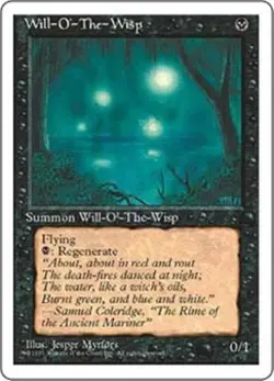 WILL-O'-THE-WISP Fourth Edition MTG Black Creature MP TO HP - Image 1