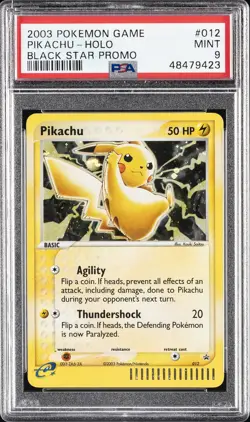 2003 POKEMON BLACK STAR PROMO #012 PIKACHU-HOLO PSA 9 - Image 1