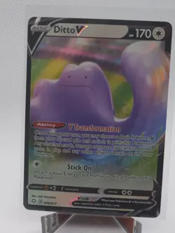 Pokemon TCG Ditto V Shining Fates 050/072 Holo Ultra Rare - Image 1
