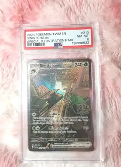 2024 POKEMON TWM EN-TWILIGHT MASQUERADE #210 SINISTCHA EX PSA 8 NM-MT - Image 1
