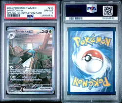2024 POKEMON TWM EN-TWILIGHT MASQUERADE #210 SINISTCHA EX PSA 8 NM-MT - Image 2