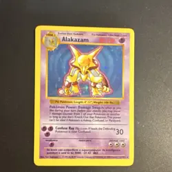Pokemon TCG Alakazam Base Set (Shadowless) Holo Rare 1/102 80 HP 1999 - Image 1