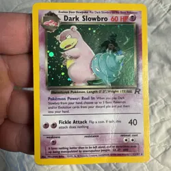 2000 Pokemon TCG - Dark Slowbro Team Rocket 12/82 - Unlimited Holo Rare -DMG - Image 1