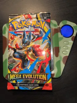 22.5g HEAVY Pokemon TCG: Mega Evolutions Booster Pack SEALED Lucario Art - Image 1