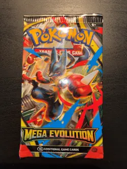 22.5g HEAVY Pokemon TCG: Mega Evolutions Booster Pack SEALED Lucario Art - Image 2