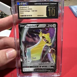 Pokemon 2020 Aegislash V 126/185 Holo Vivid Voltage CGC Pristine 10 - Image 1