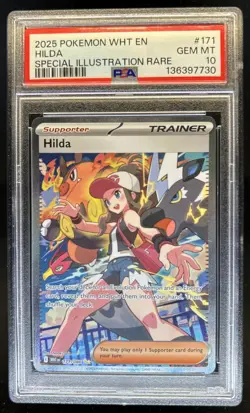 2025 Pokemon White Flare Hilda Special Illustration Rare #171/086 PSA 10 - Image 1