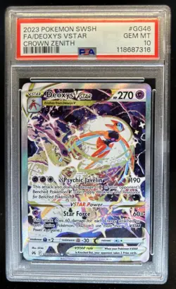 2023 Pokemon SWSH Crown Zenith Deoxys VST Galarian Gallery #GG46/GG70 PSA 10 - Image 1