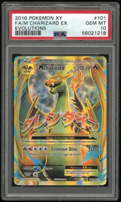 2016 Pokemon XY Evolutions FA/ M Charizard EX PSA 10 101/108 - Image 1