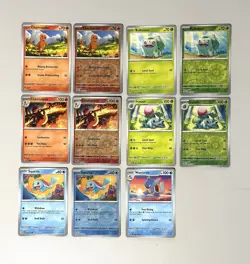 Pokemon 151 Scarlet & Violet Lot - Starter Evolution Reverse Holos & Standard - Image 1