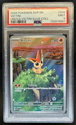 2023-25 Pokemon SV Black Star Promos - SVP EN Victini #208 PSA 9 - Image 1
