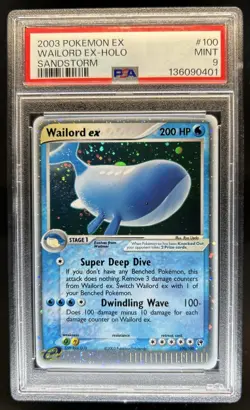 2003 Pokemon EX Sandstorm Wailord Holo #100/100 PGS 9 - Image 1