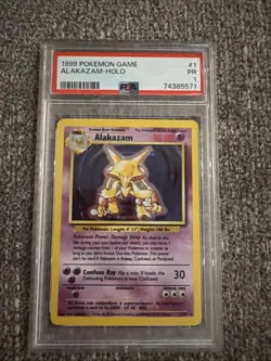 1999 POKEMON BASE SET UNLIMITED #1 ALAKAZAM-HOLO PSA 1 - Image 1