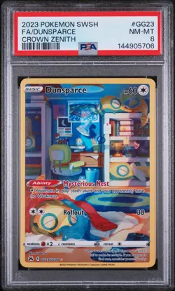 2023 POKEMON SWORD & SHIELD CROWN ZENITH #GG23 FULL ART/DUNSPARCE PSA 8 - Image 1
