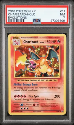 2016 POKEMON XY EVOLUTIONS #11 CHARIZARD-HOLO PSA 7 - Image 1
