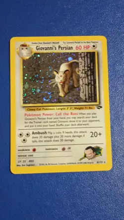 Pokemon Giovanni's Persian Holo Rare Swirl Unlimited 8/132 Gym Challenge English - Image 1